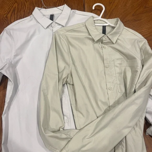 lululemon athletica White and Cream Dress Shirts - Picture 1 of 5
